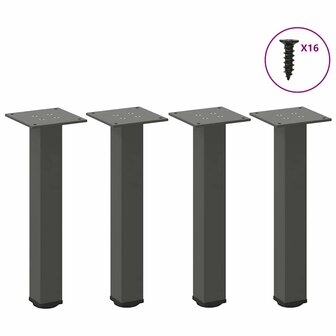 Salontafelpoten 4 st 30-32 cm staal antraciet 1