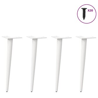 Salontafelpoten conische vorm 4 st 30-31 cm staal wit 3