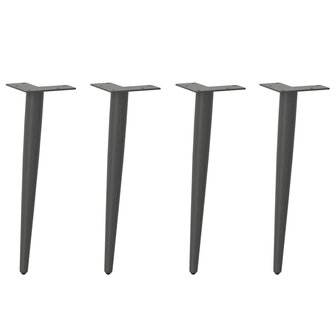 Salontafelpoten conische vorm 4 st 30-31 cm staal antraciet 1