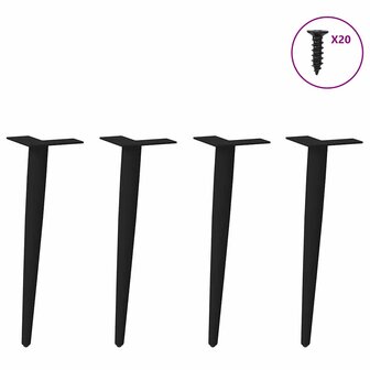 Salontafelpoten conische vorm 4 st 42-43 cm staal zwart 3