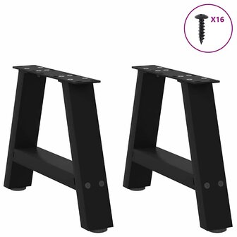 Salontafelpoten 2 st A-vormig 30x(30-31) cm staal zwart 3