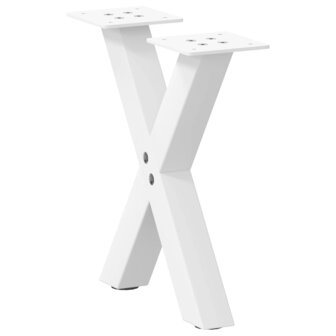 Salontafelpoten 2 st X-vormig 37x(30-31) cm staal wit 1