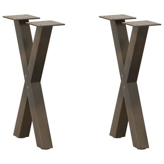 Salontafelpoten 2 st X-vormig 28x(42-43) cm staal naturel 1