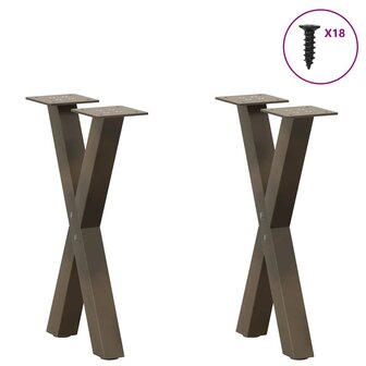 Salontafelpoten 2 st X-vormig 28x(42-43) cm staal naturel 3