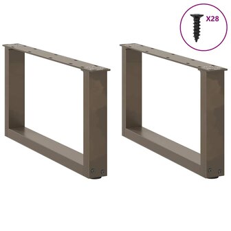 Salontafelpoten 2 st U-vormig 70x(30-31) cm staal naturel 3
