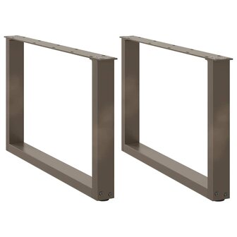 Salontafelpoten 2 st U-vormig 70x(42-43) cm staal naturel 1