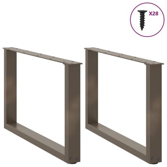 Salontafelpoten 2 st U-vormig 70x(42-43) cm staal naturel 3