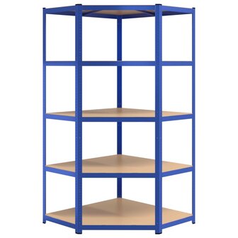 Hoekrek 5-laags staal &amp; bewerkt hout antracietkleurig 4