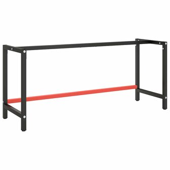 Werkbankframe 180x57x79 cm metaal matzwart en matrood 1