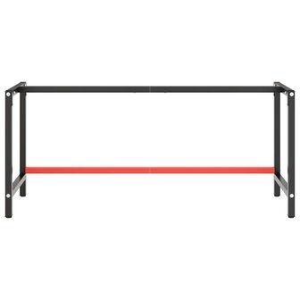 Werkbankframe 180x57x79 cm metaal matzwart en matrood 4