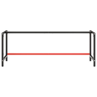 Werkbankframe 220x57x79 cm metaal matzwart en matrood 4