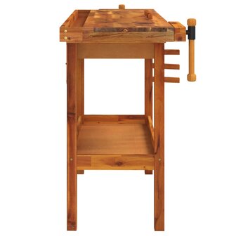 Werkbank met lade en bankschroeven 124x52x83 cm massief acaciahout 5