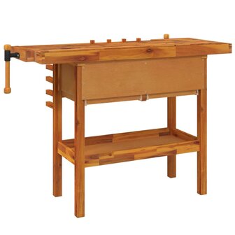 Werkbank met lades en bankschroeven 124x52x83 cm acaciahout 6