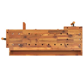 Werkbank met lades en bankschroeven 124x52x83 cm acaciahout 7