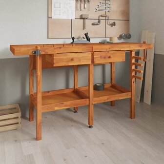 Werkbank met lades en bankschroeven 162x62x83 cm acaciahout 1