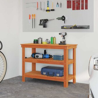 Werkbank Wasbruin 110,5 x 50 x 80 cm Massief grenenhout 4