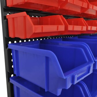 30-delige Opbergrek voor aan de wand blauw en rood 6