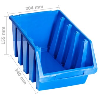 Stapelbakken 14 st kunststof blauw 4
