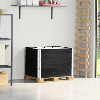 Palletopzetranden 3 st 80x60 cm massief grenenhout zwart 1