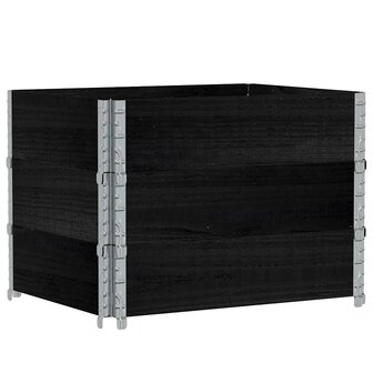 Palletopzetranden 3 st 80x60 cm massief grenenhout zwart 2