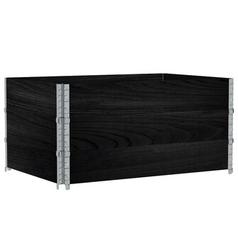 Palletopzetranden 3 st 120x80 cm massief grenenhout zwart 2