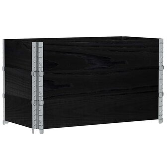 Palletopzetranden 3 st 100x50 cm massief grenenhout zwart 5