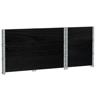 Palletopzetranden 3 st 100x50 cm massief grenenhout zwart 6