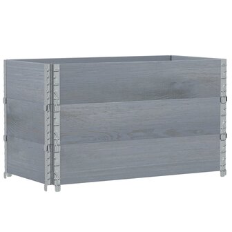 Palletopzetranden 3 st 100x50 cm massief grenenhout grijs 2