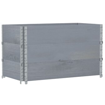 Palletopzetranden 3 st 100x50 cm massief grenenhout grijs 5