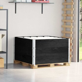 Palletopzetranden 3 st 100x100 cm massief grenenhout zwart 1