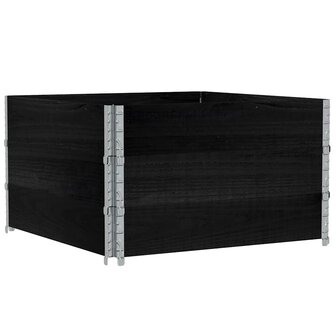 Palletopzetranden 3 st 100x100 cm massief grenenhout zwart 2