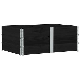 Palletopzetranden 3 st 150x100 cm massief grenenhout zwart 2