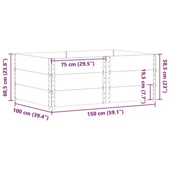 Palletopzetranden 3 st 150x100 cm massief grenenhout zwart 7