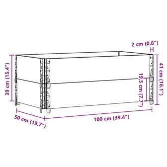 Palletopzetranden 2 st 100x50 cm massief grenenhout 8