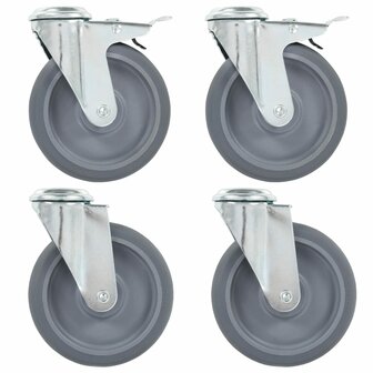 Zwenkwielen met boutgaten 4 st 125 mm 1