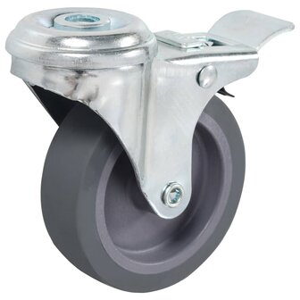 8 st Zwenkwielen met boutgaten 75 mm 4