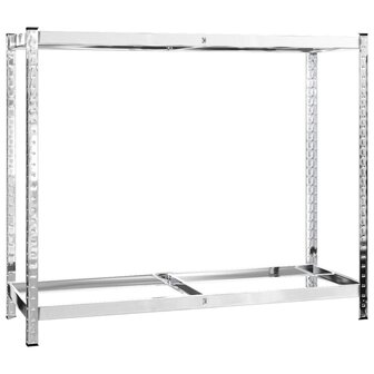 Bandenrek 2-laags 110x40x110 cm staal zilverkleurig 2