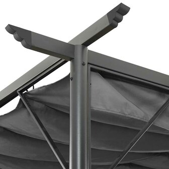 Pergola met uittrekbaar dak 180 g/m&amp;sup2; 3x3 m staal antracietkleur 3