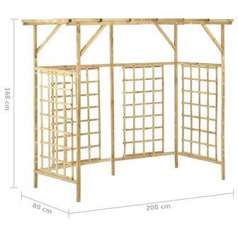 Pergola voor 3 containers ge&amp;iuml;mpregneerd grenenhout 7