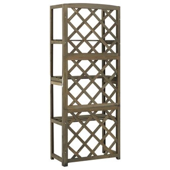 Latwerk met schappen 55x30x140 cm massief vurenhout grijs 3