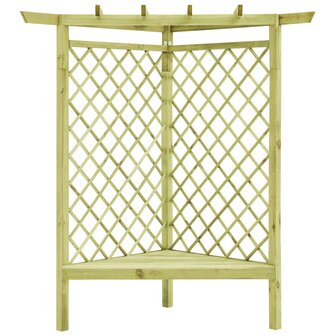Hoekpergola met zitting 130x130x197 cm ge&amp;iuml;mpregneerd grenenhout 2