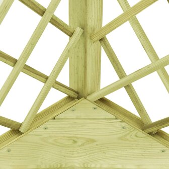 Hoekpergola met zitting 130x130x197 cm ge&amp;iuml;mpregneerd grenenhout 4