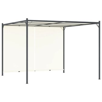 Pergola met verstelbaar dak 3x3 m staal cr&amp;egrave;mewit  1