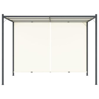 Pergola met verstelbaar dak 3x3 m staal cr&amp;egrave;mewit  4