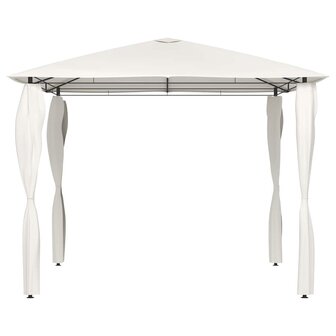 Prieel met paalhoezen 160 g/m&amp;sup2; 3x3x2,6 m cr&amp;egrave;mekleurig 2