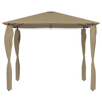 Prieel met paalhoezen 160 g/m&amp;sup2; 3x3x2,6 m taupe 2