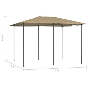 Prieel 160 g/m&amp;sup2; 3x4x2,6 m taupe 4