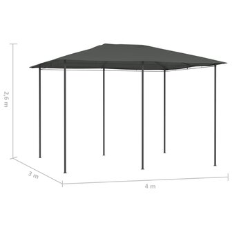 Prieel 160 g/m&amp;sup2; 3x4x2,6 m antracietkleurig 4