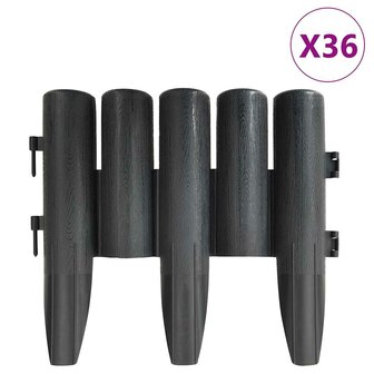 Gazonranden 36 st 10 m PP antracietkleurig 2