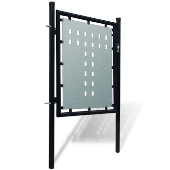 Zwarte enkele deur schuttingpoort 100x75 cm 2